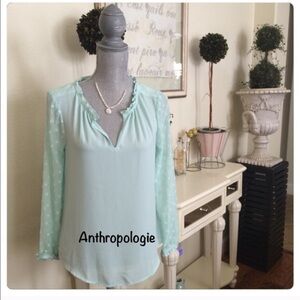 New - Anthropologie mint dots blouse